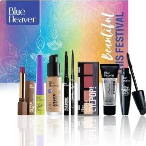 blue heaven festive makeup kit set | pack of 8 makeup essentials | complete makeup kit set for women | ideal for festive looks